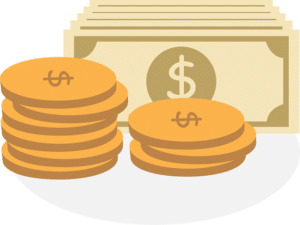monety i banknoty na grafice