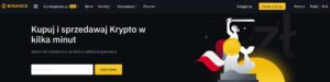 Strona domowa aplikacji Binance