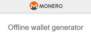 Monero Offline waller generator