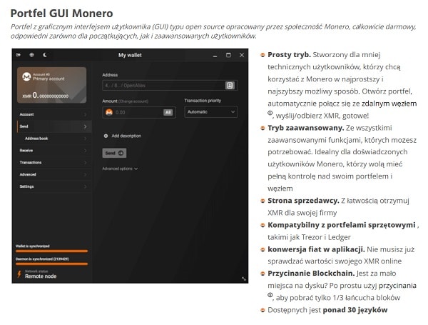 Portfel Monero GUI