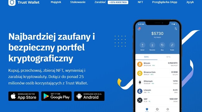 Strona Trust Wallet